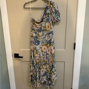One Shoulder Floral Dress